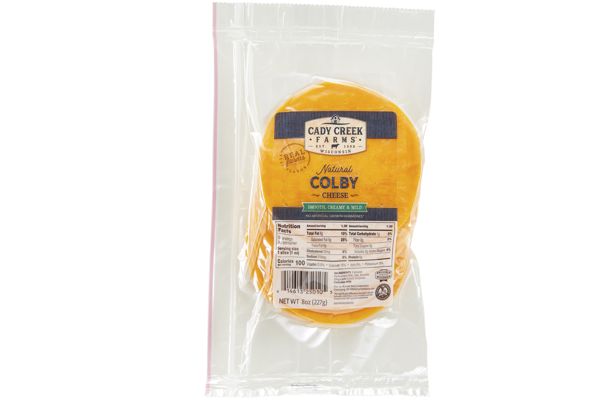 Cady Creek Farms Colby 8 oz front package slices