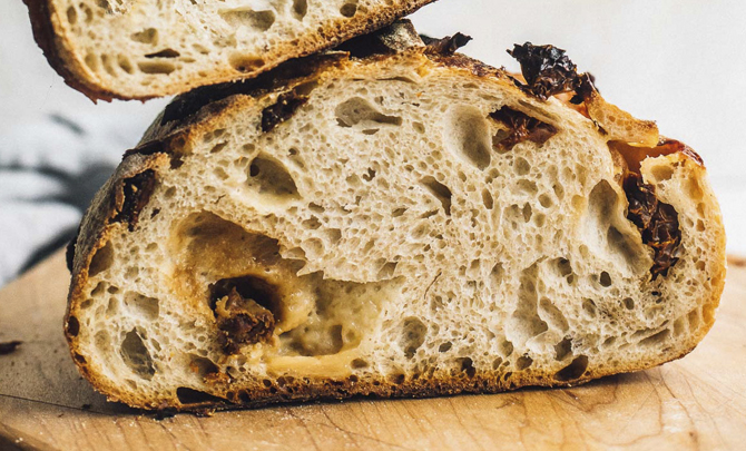 Sun-Dried Tomato & Cheddar Gruyere Sourdough Bread